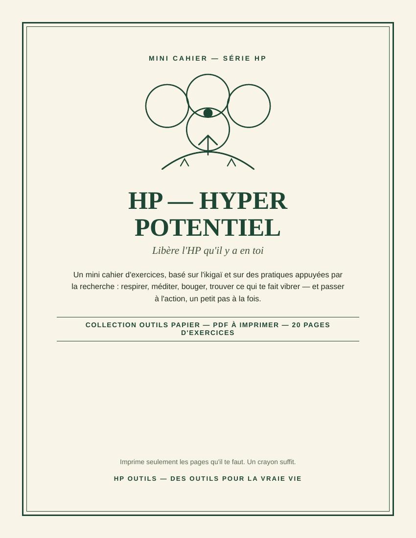 Couverture HP — Hyper potentiel — le mini cahier